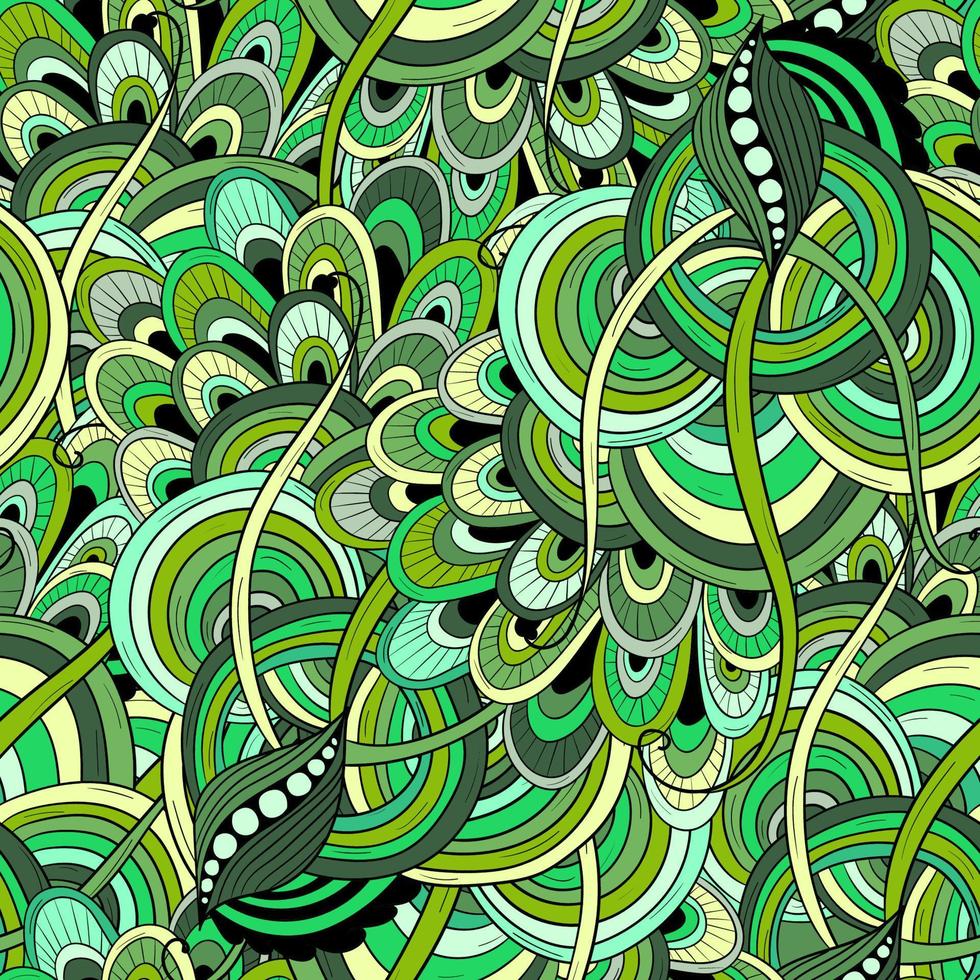 Seamless background with abstract leaves and flowers vector