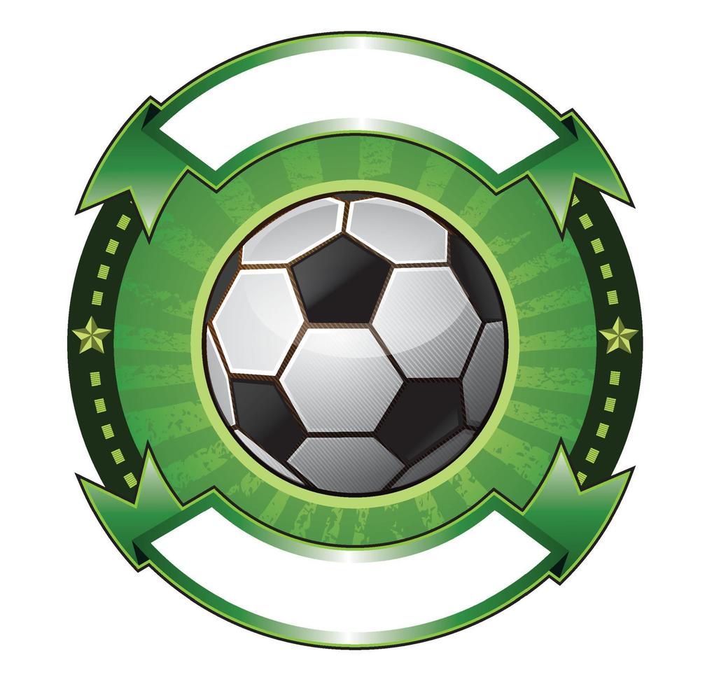 ilustración de la bandera del balón de fútbol vector