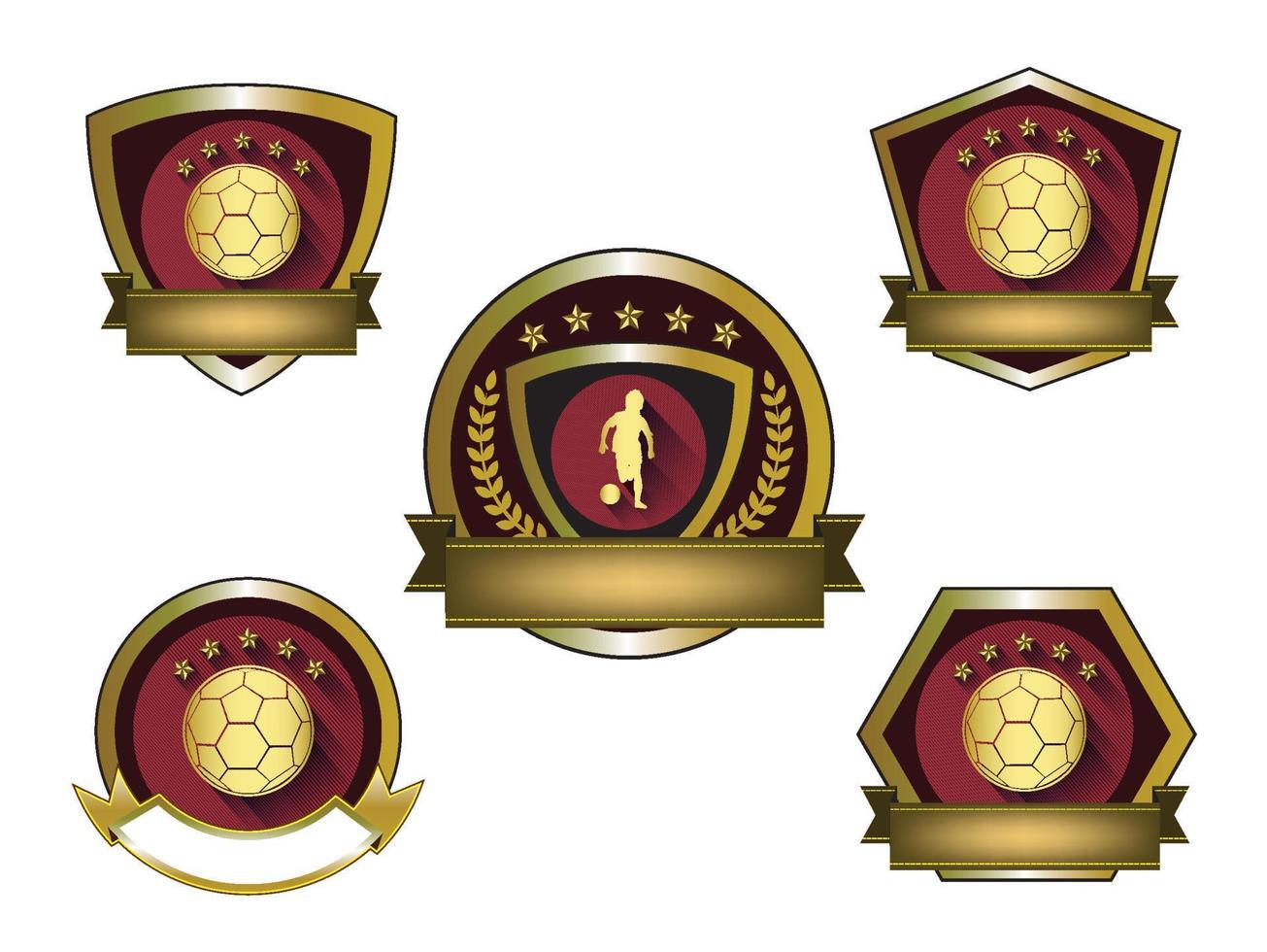 Illustration of golden soccer logo set vector