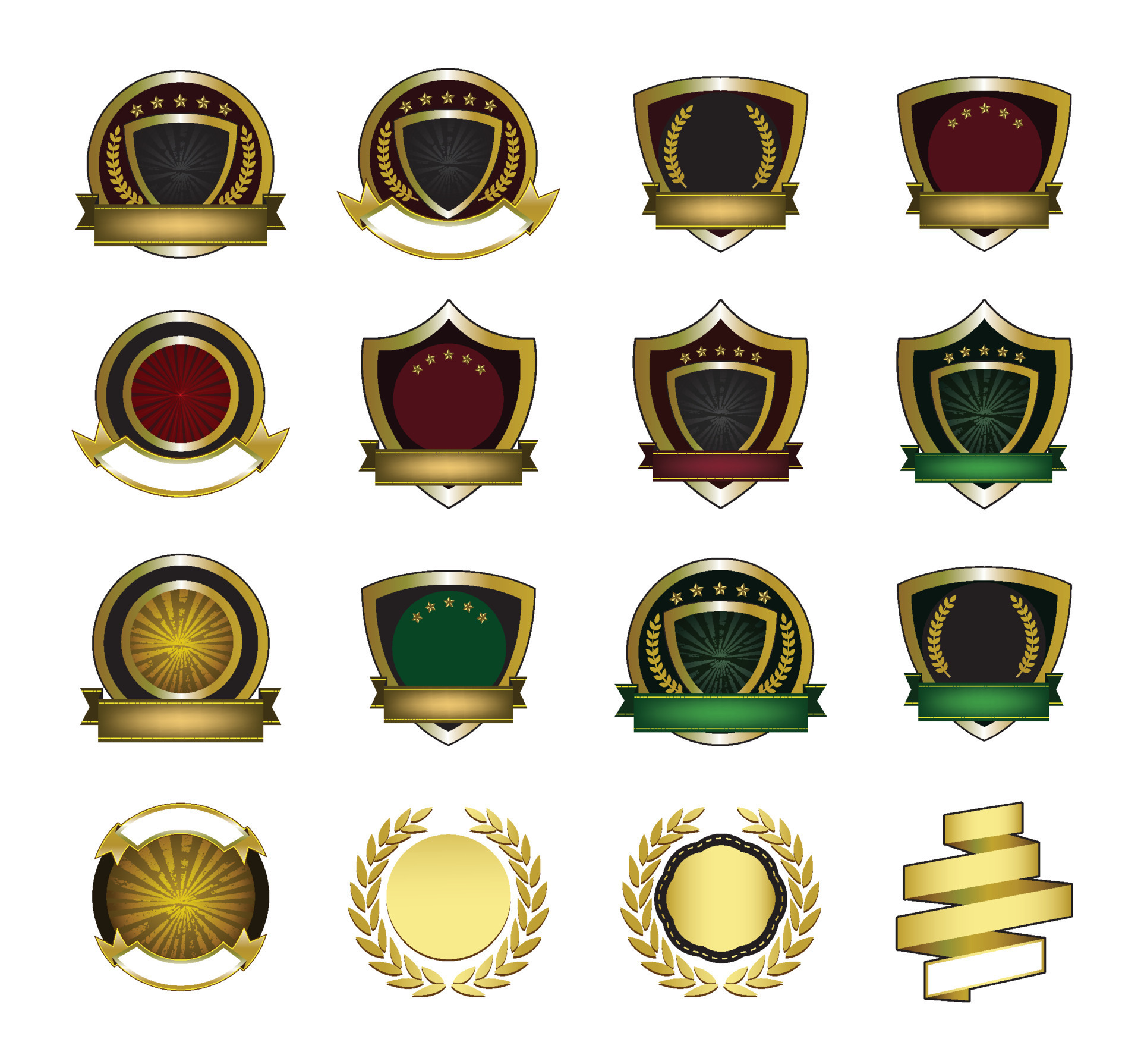 Golden logo template set 11164168 Vector Art at Vecteezy