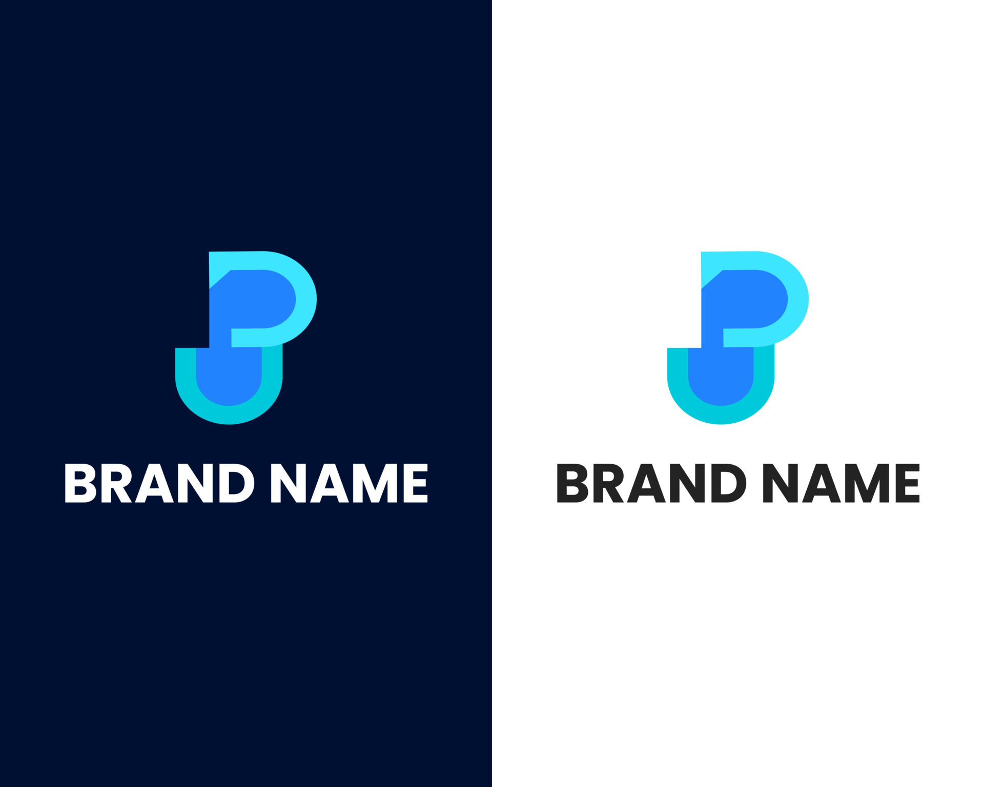 letter p and b with u mark modern logo design template 11164177 Vector