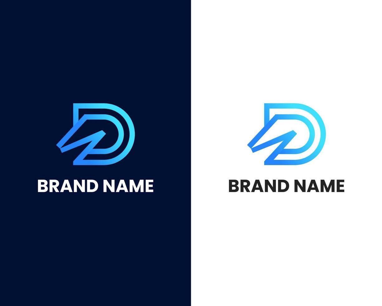 letra d y w marca plantilla de diseño de logotipo moderno vector