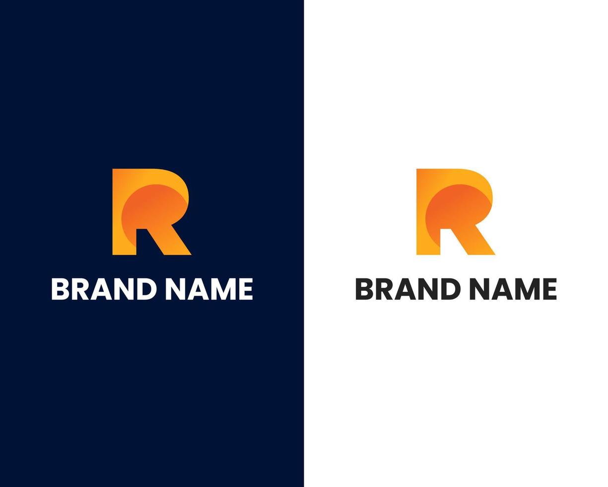 letter r mark modern logo design template vector