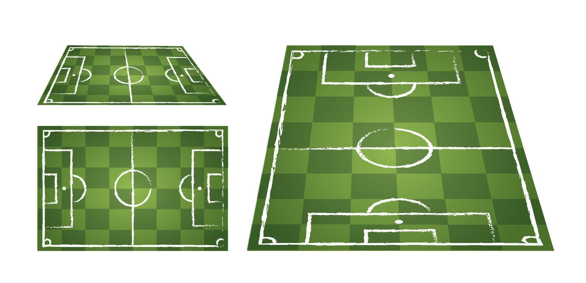 Illustration of a soccer field set vector