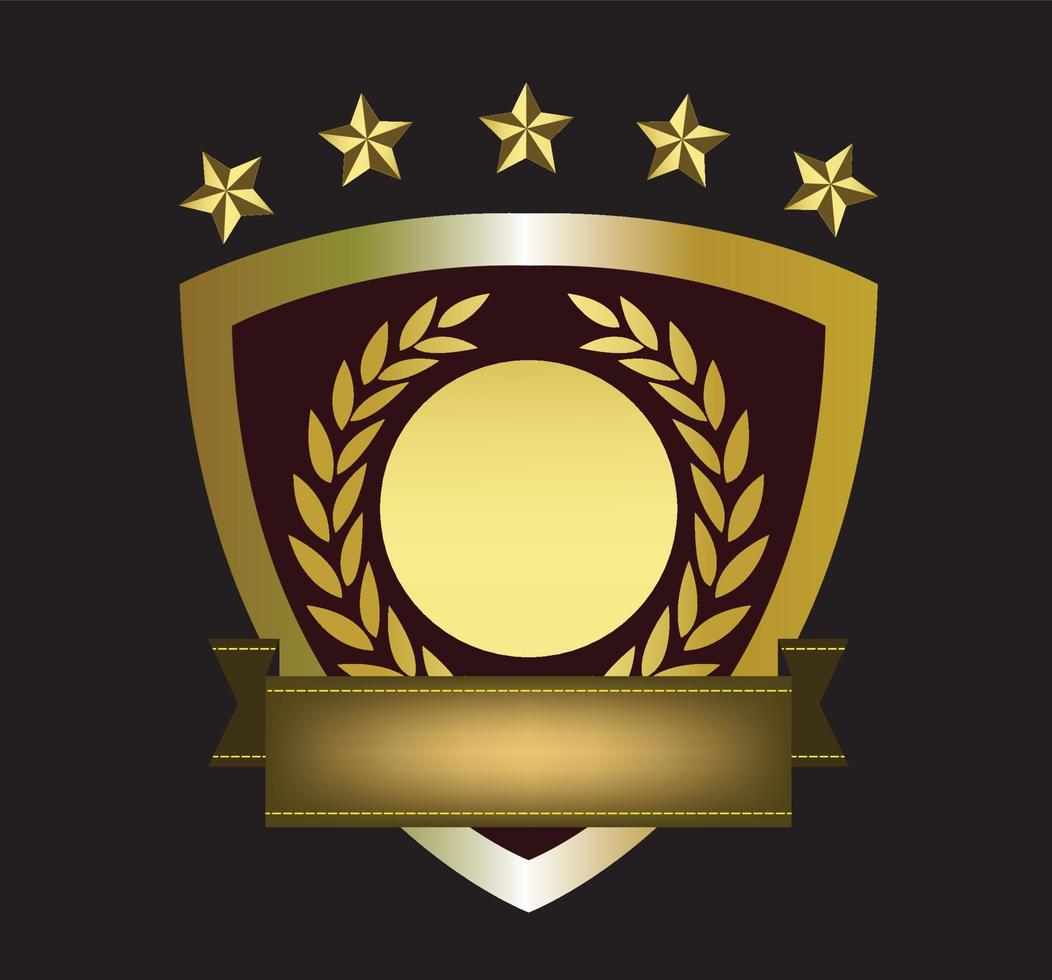 Golden logo template.It's champion concept vector