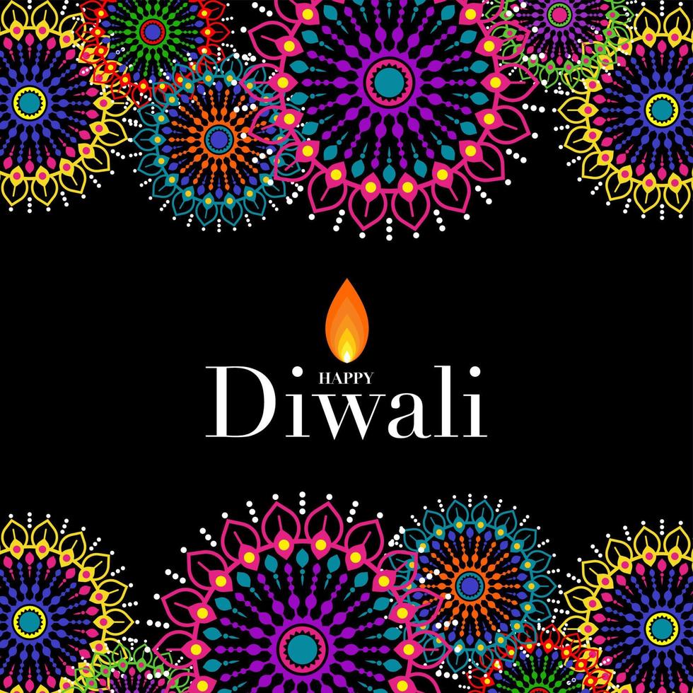 Happy Diwali, Deepavali or Dipavali the Indian festival Celebration flat design. vector