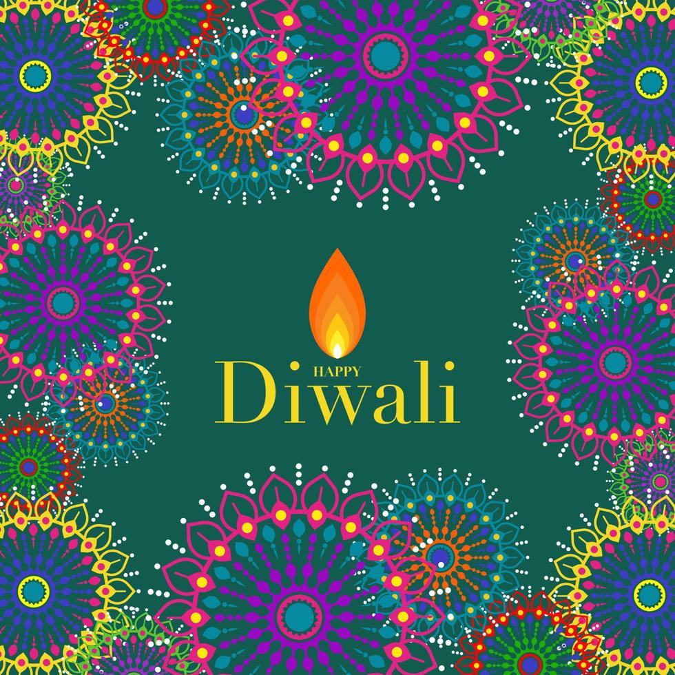 feliz diwali, deepavali o dipavali el diseño plano de la celebración del festival indio. vector