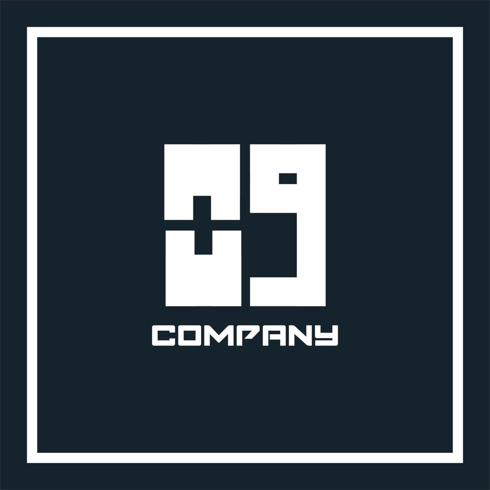 0  9 MONOGRAM LOGO vector