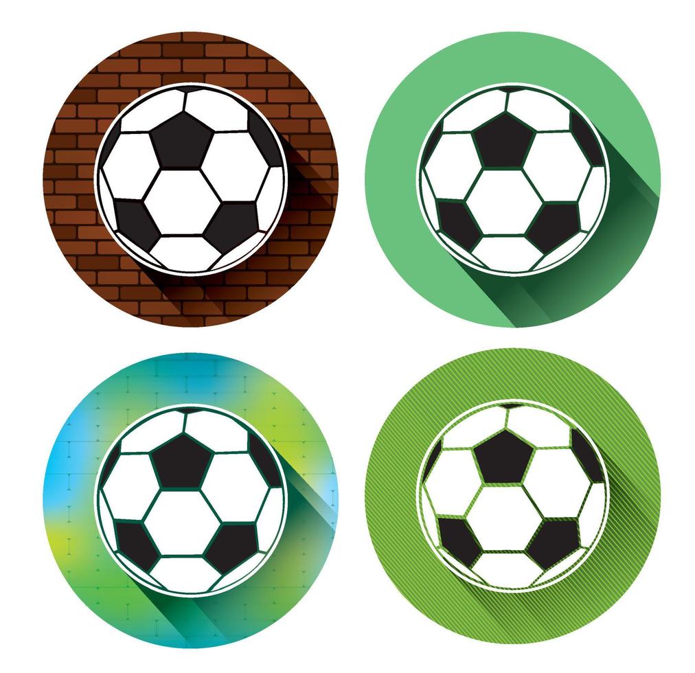 Soccer ball icons set vector