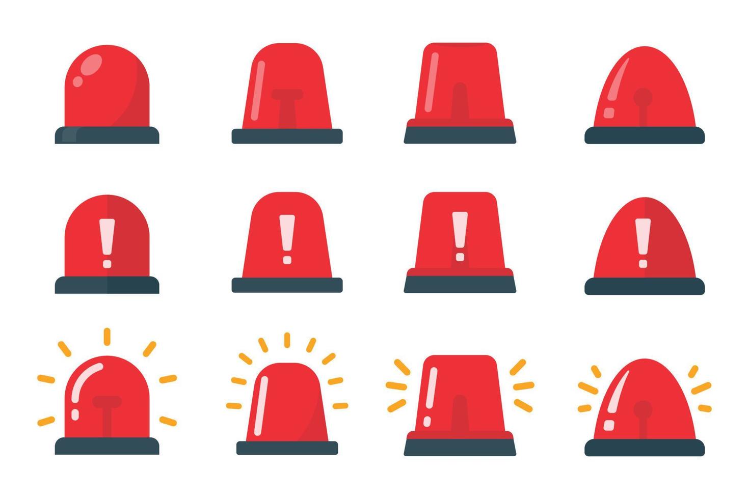 Emergency siren icon. Hazard warning light, ambulance route alarm vector