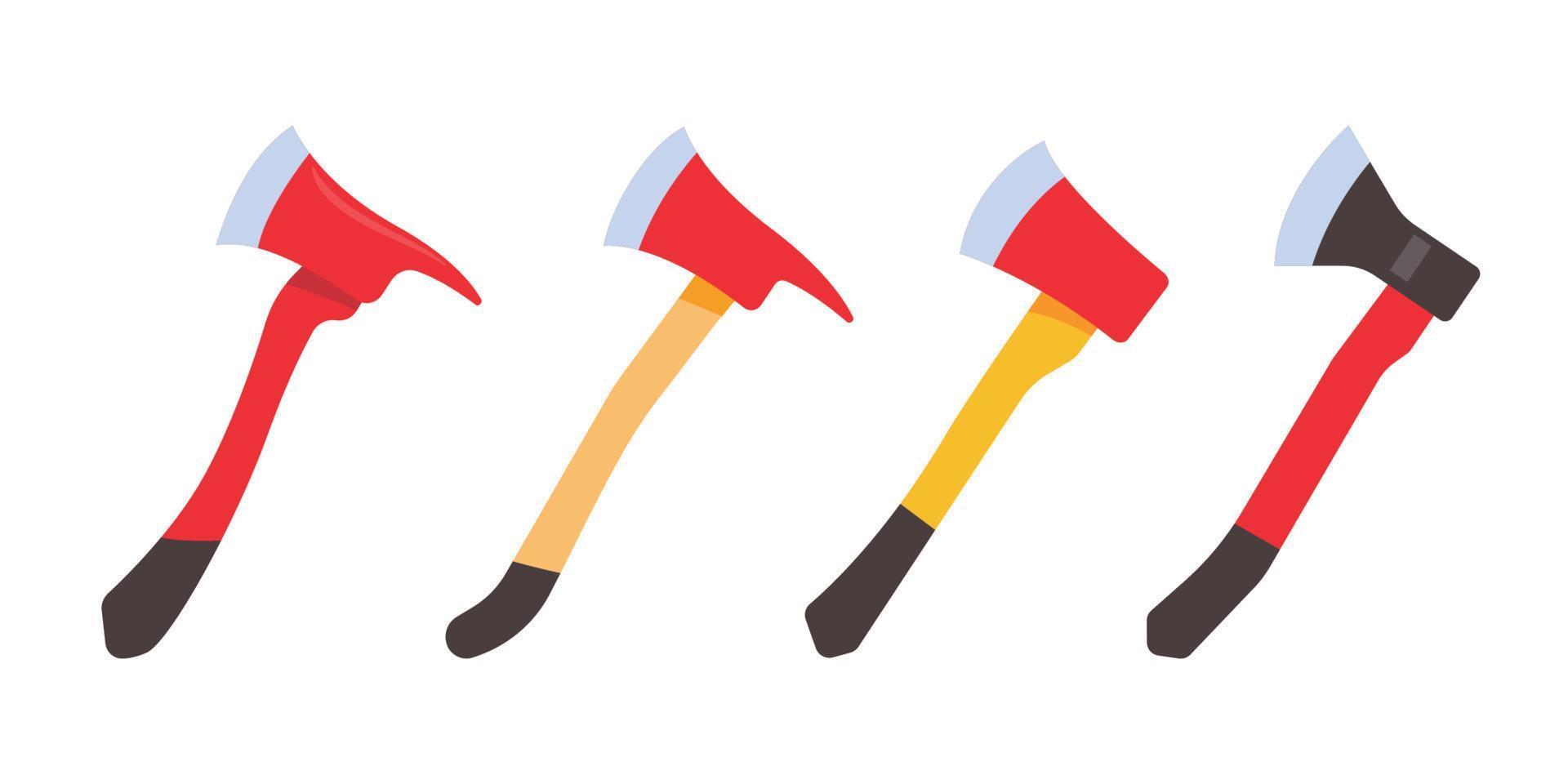 Red Fire Ax. firefighter rescue equipment vector