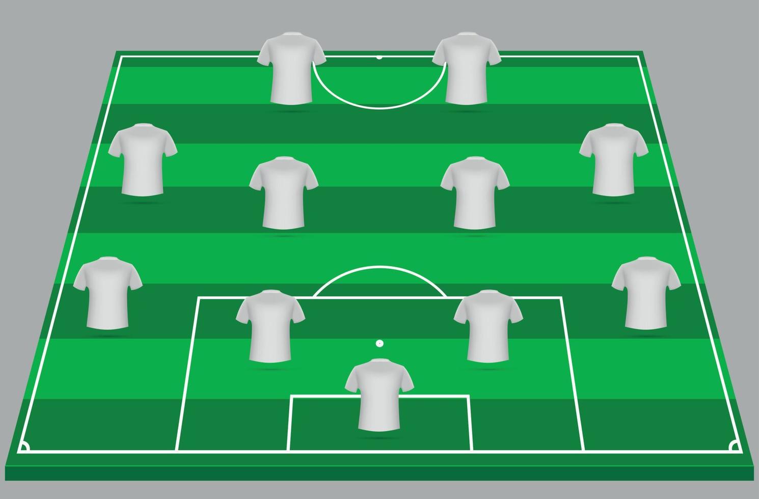 illustration of green soccer filed with white t-shirts vector