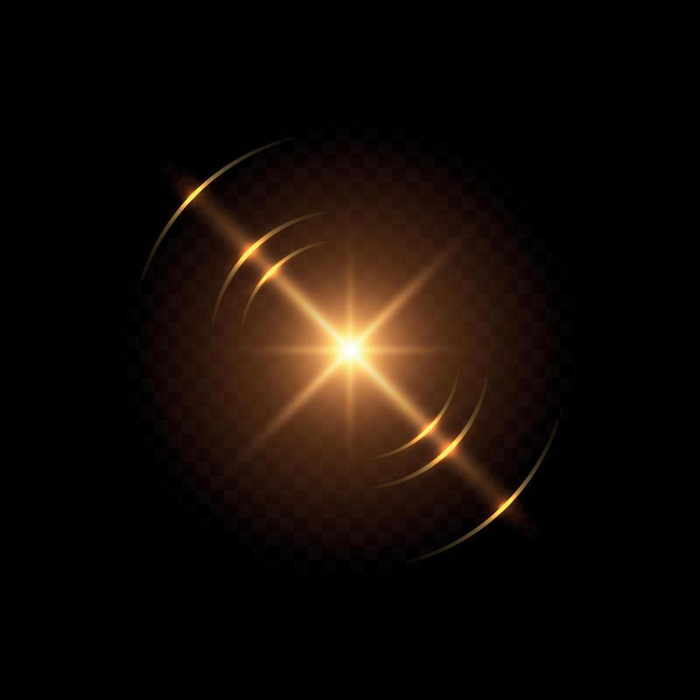 golden decorative elements over black background vector