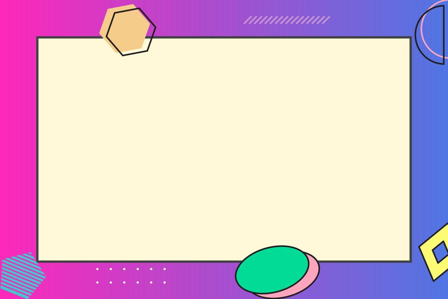 paper note with memphis element and gradient background vector