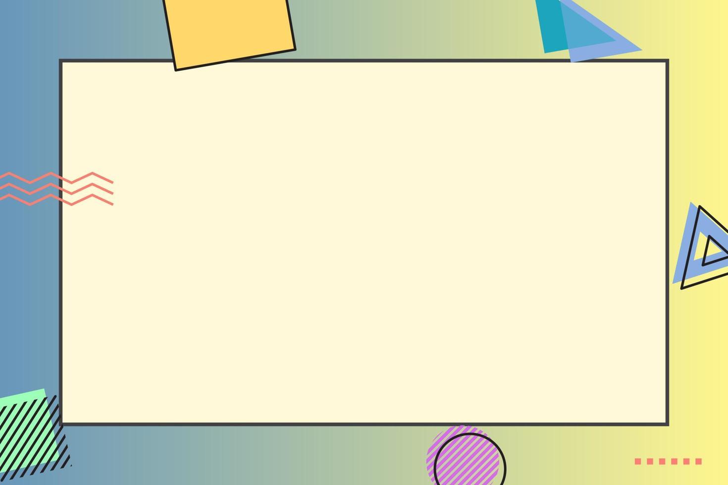 paper note with memphis element and gradient background vector