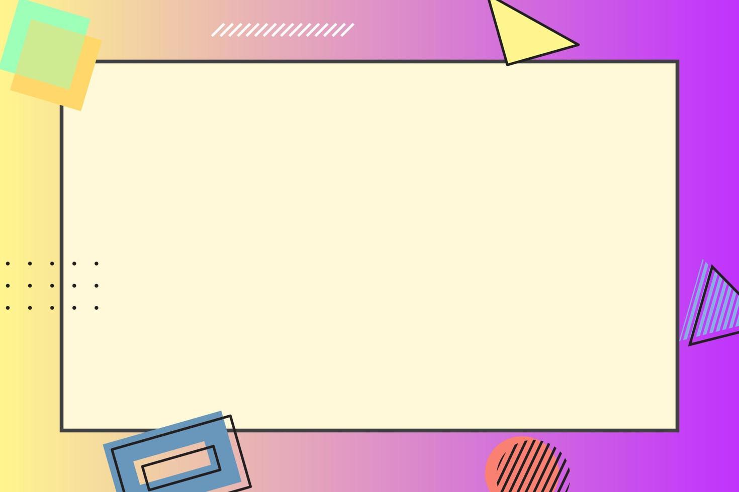 paper note with memphis element and gradient background vector