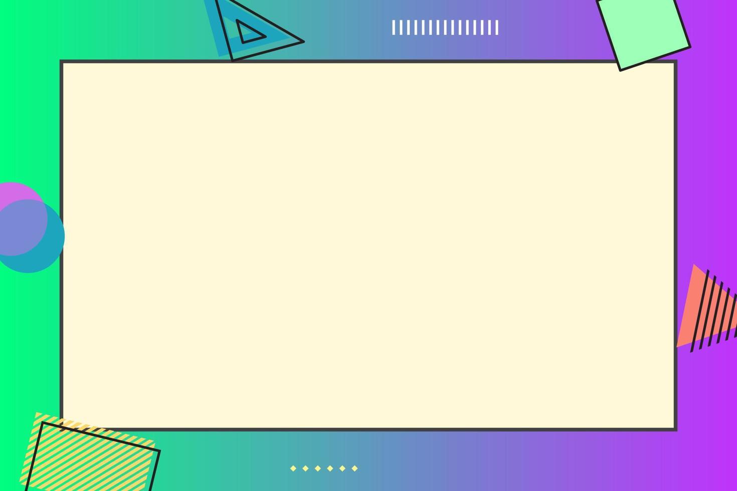 paper note with memphis element and gradient background vector