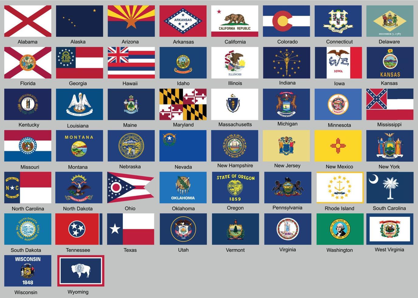 Vector illustration of different countries flags set