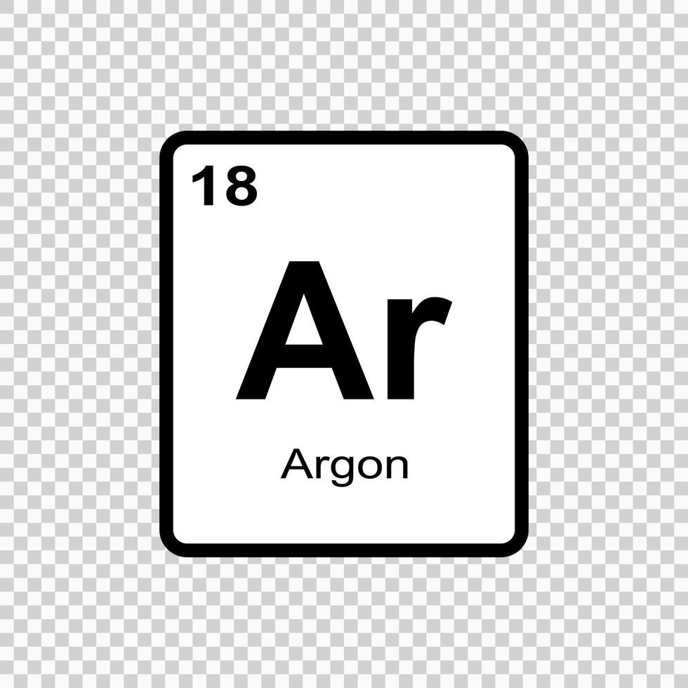 chemical element Argon . Vector illustration