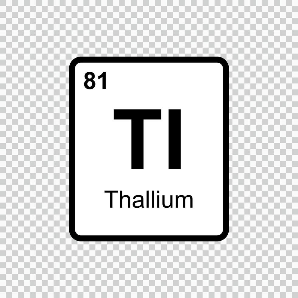 chemical element Thallium . Vector illustration