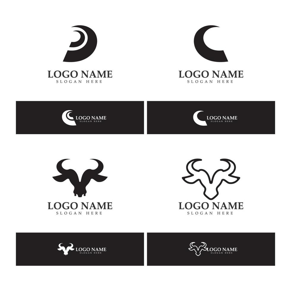 Bull horn logo and symbol template icons app vector