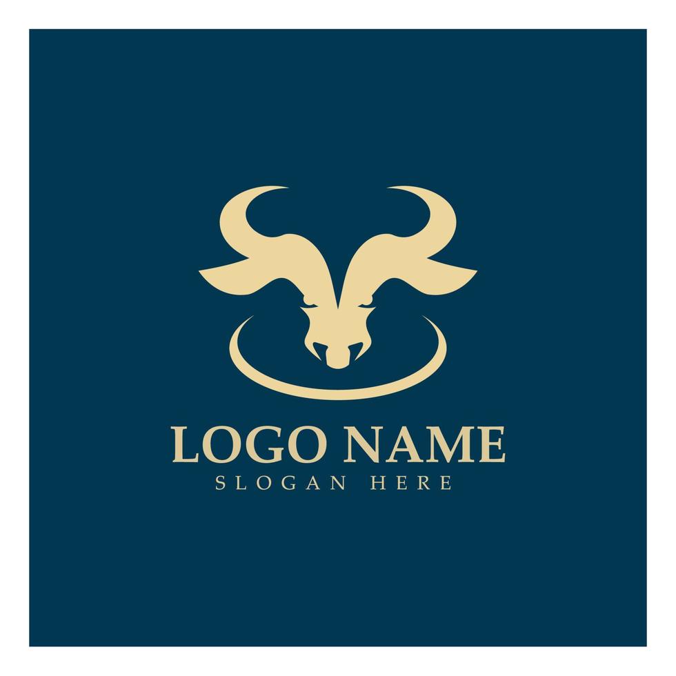 Bull head horn logo and symbol template icons app vector