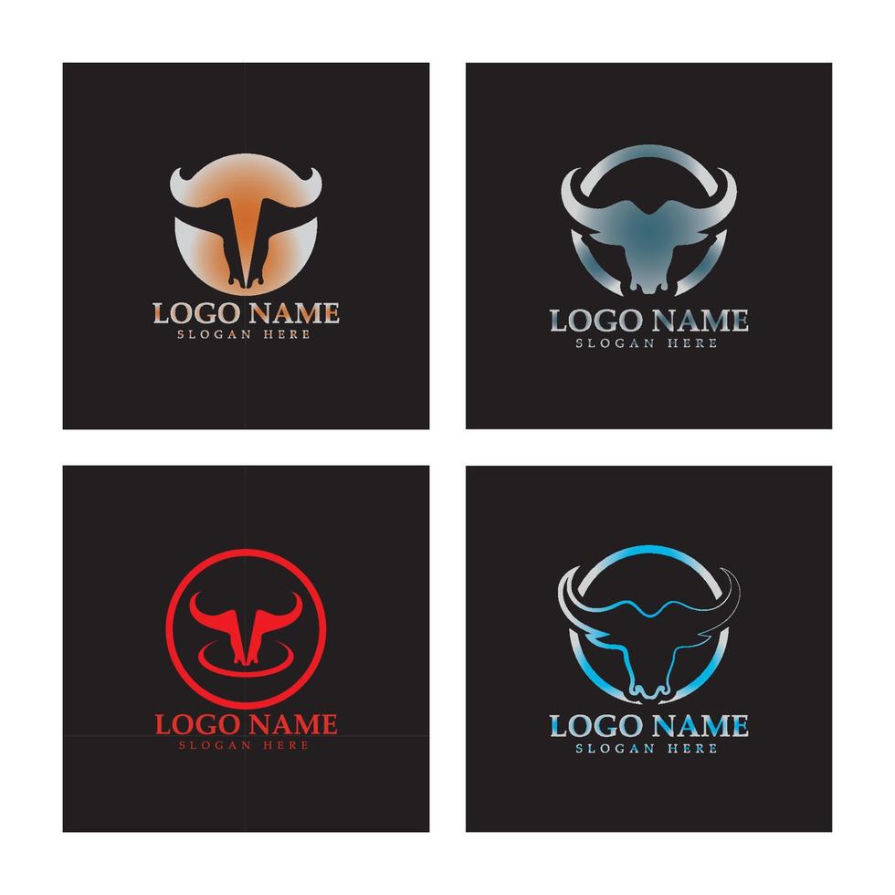 Bull horn logo and symbol template icons app vector