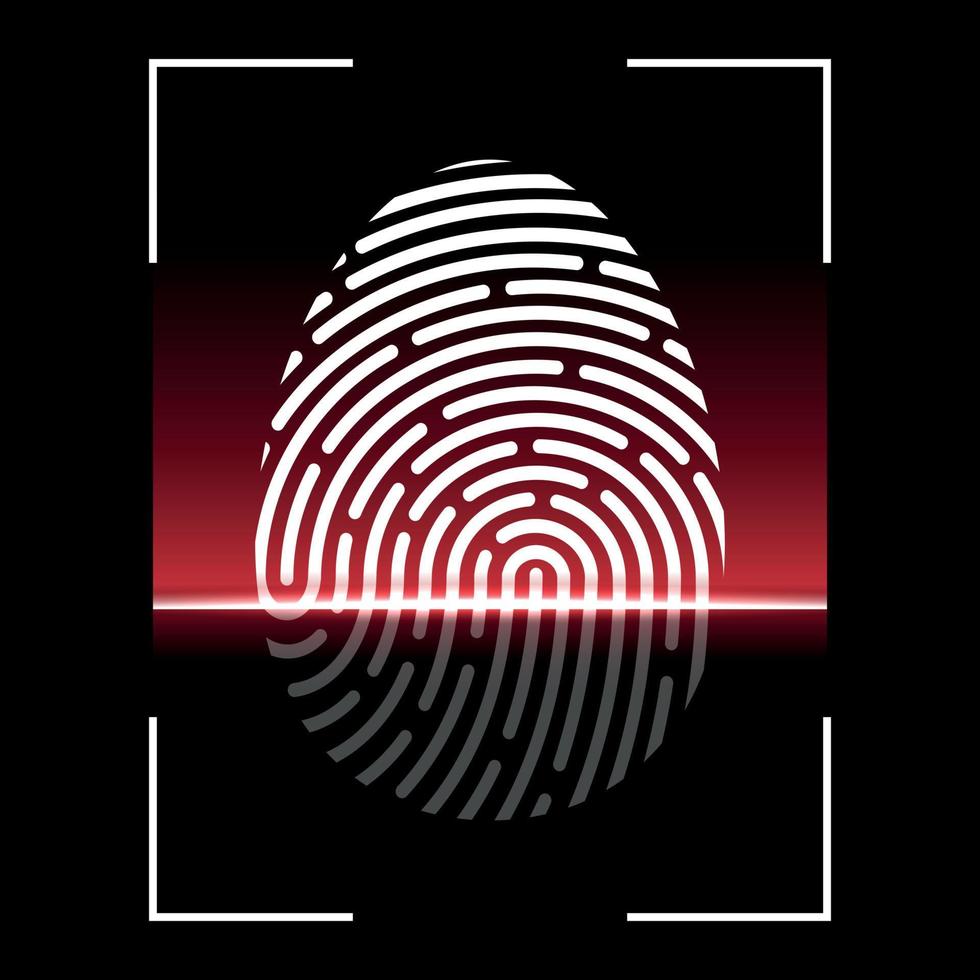 Biometric Fingerprint Scan . Vector