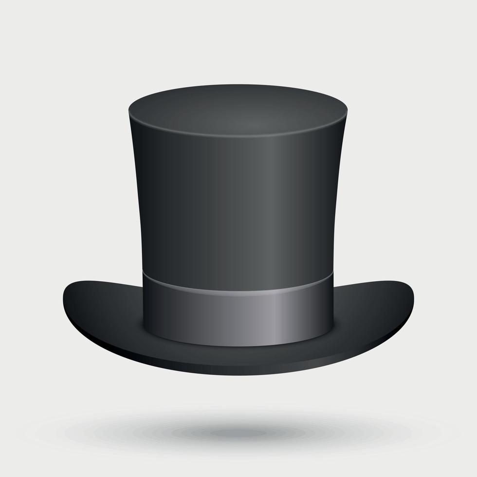 Black Top Hat isolated vector