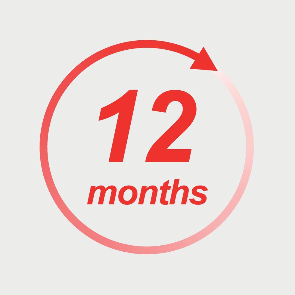 12 months vector icon . Vector