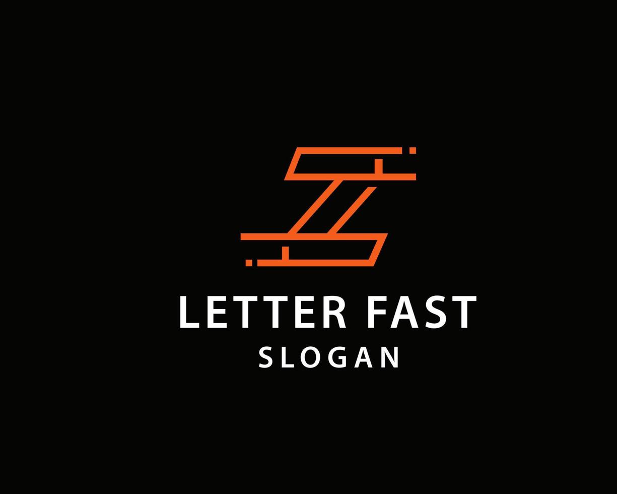 Simple gradient letter Z fast logo design template on black background. Suitable for any brand logo. vector