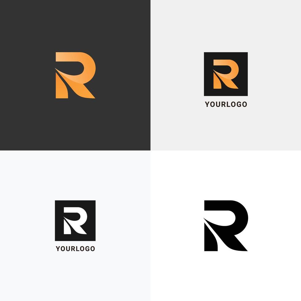 r logotipo de letra del alfabeto degradado naranja creativo para la marca y los negocios. diseño de rotulación e identidad corporativa. plantilla de icono profesional vector