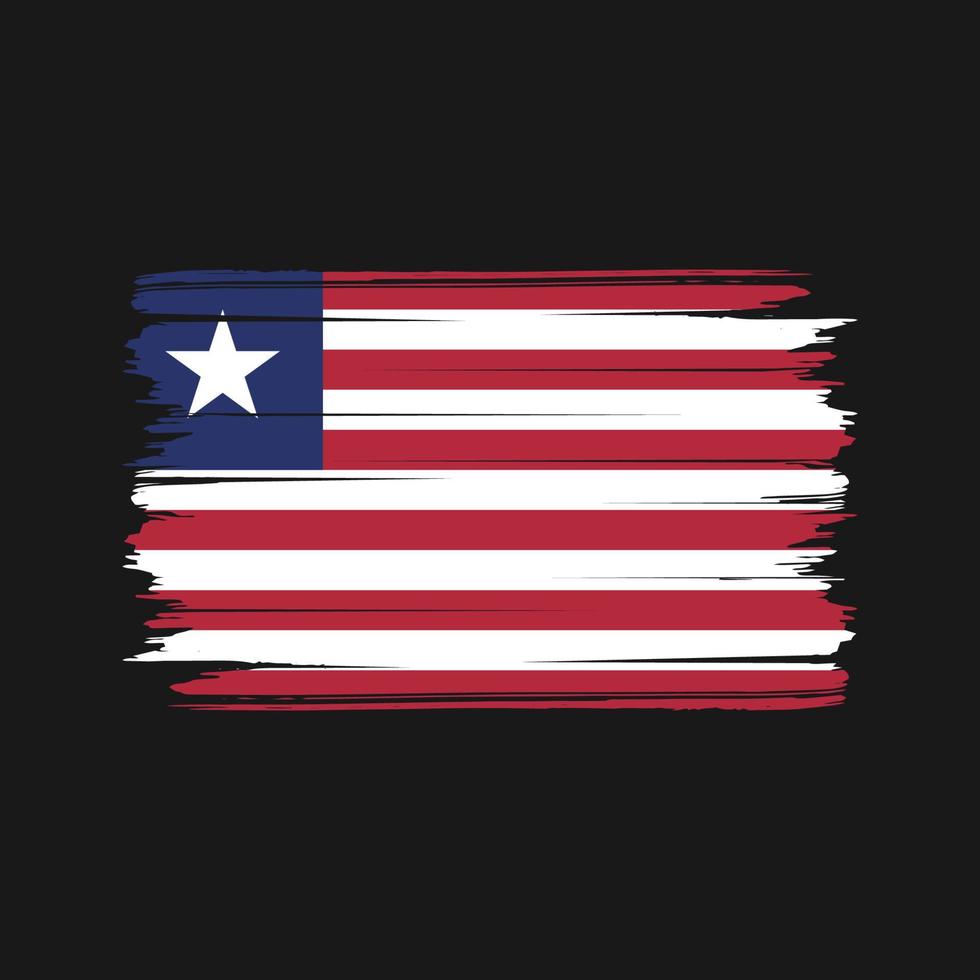 vector de pincel de bandera de liberia. bandera nacional