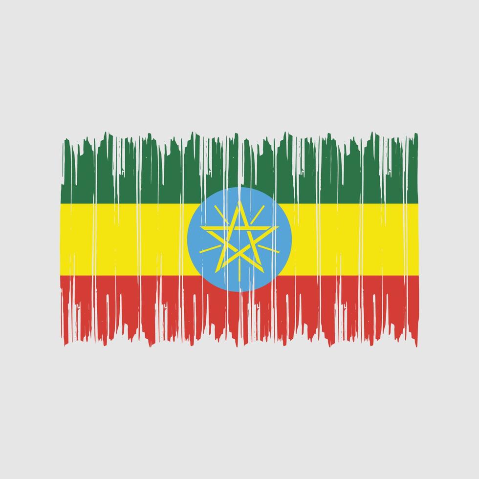 Ethiopia Flag Brush Strokes. National Flag vector