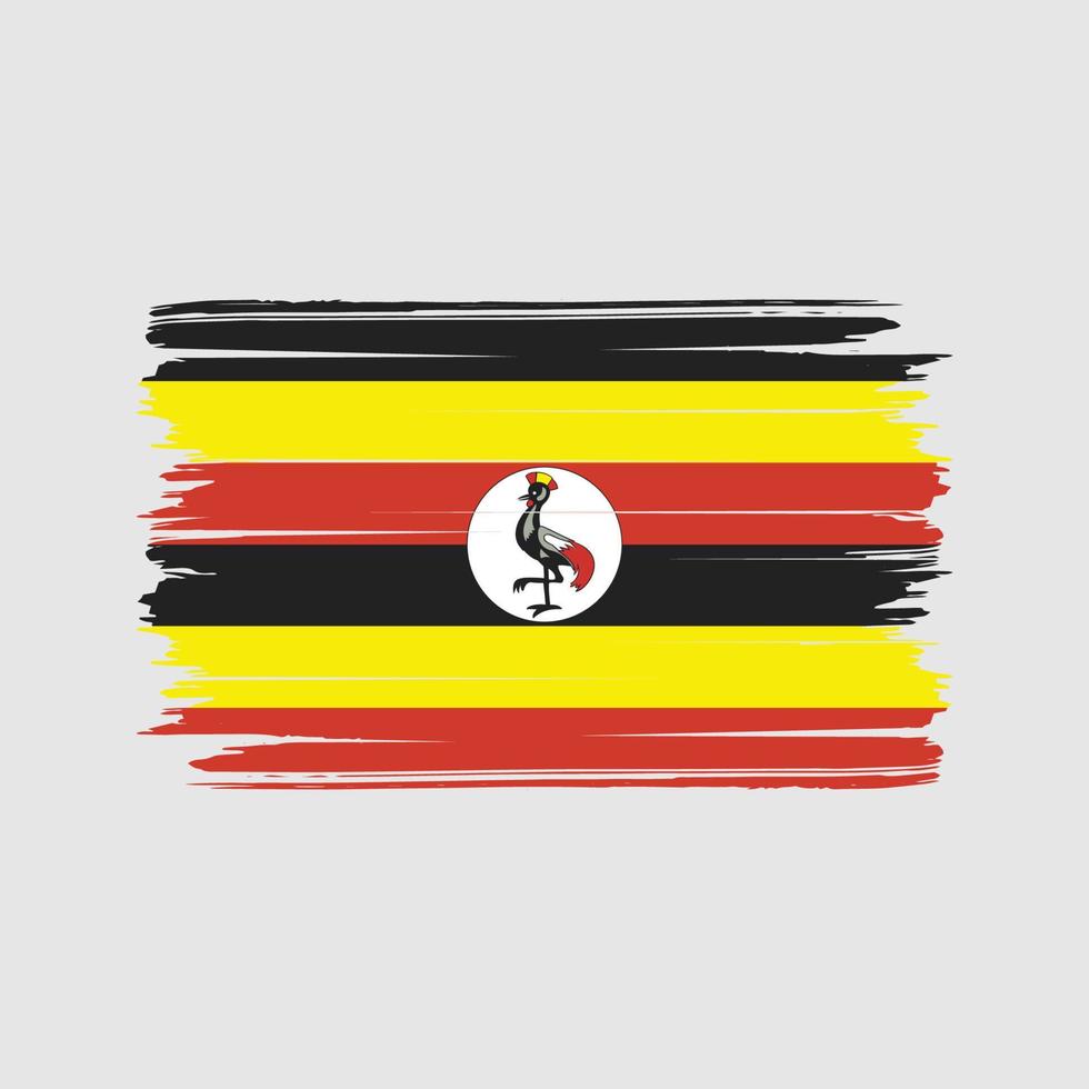 vector de pincel de bandera de uganda. bandera nacional