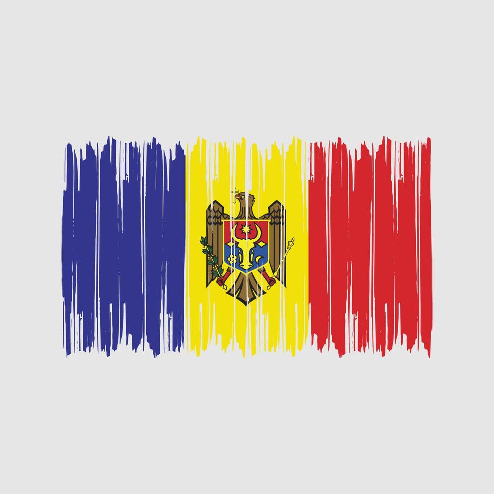 trazos de pincel de bandera de moldavia. bandera nacional vector