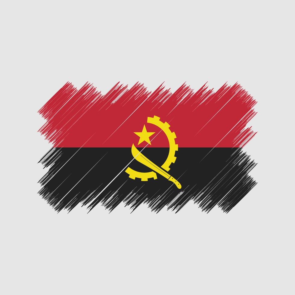 Angola Flag Brush. National Flag vector