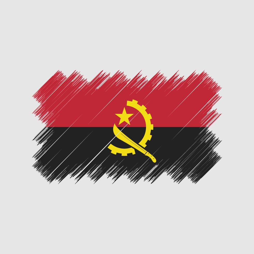 cepillo de bandera de angola. bandera nacional vector