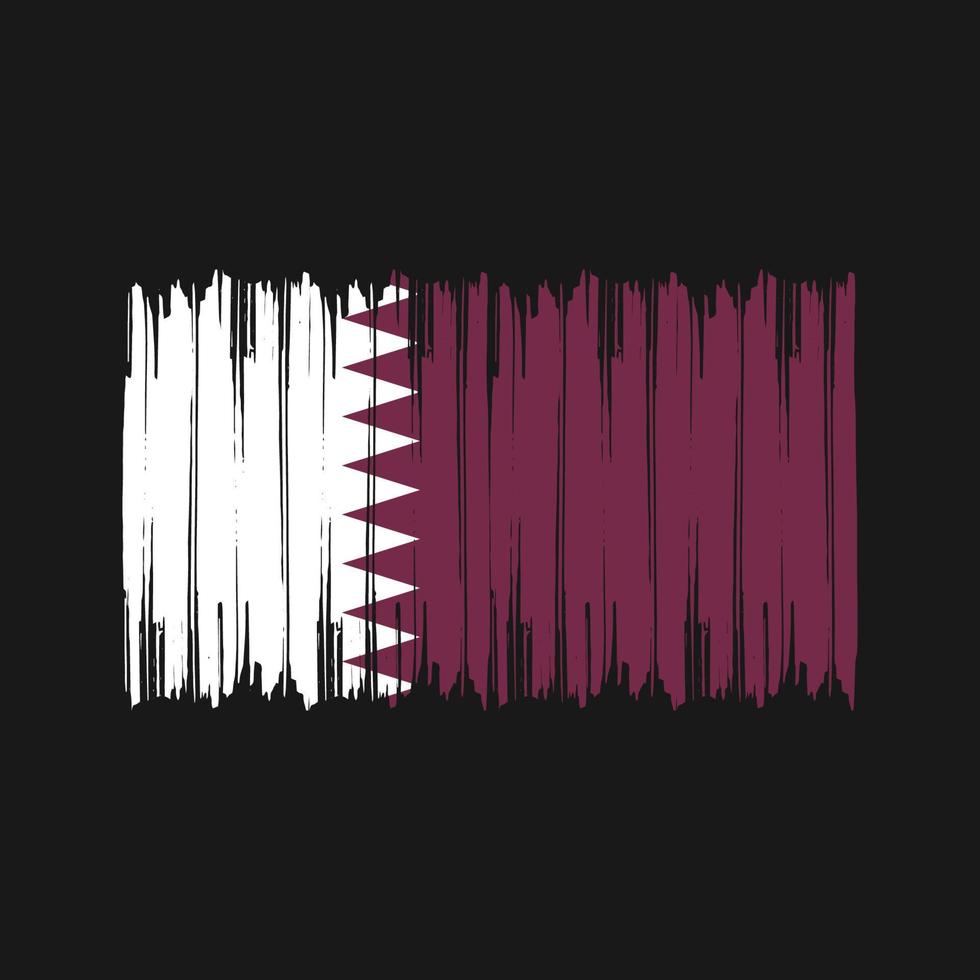 Qatar Flag Brush Strokes. National Flag vector