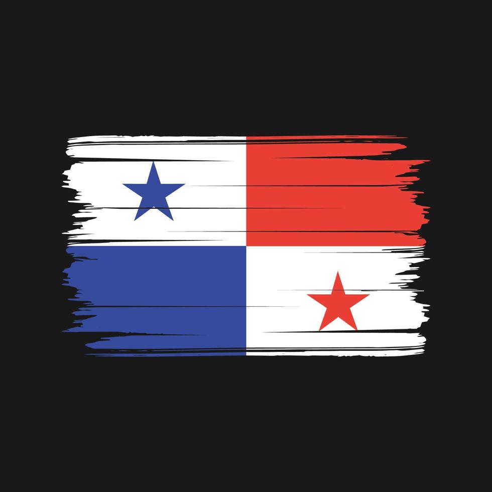 Panama Flag Brush Vector. National Flag vector