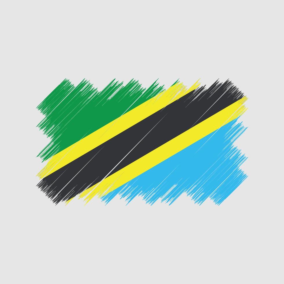 pincel de bandera de tanzania. bandera nacional vector