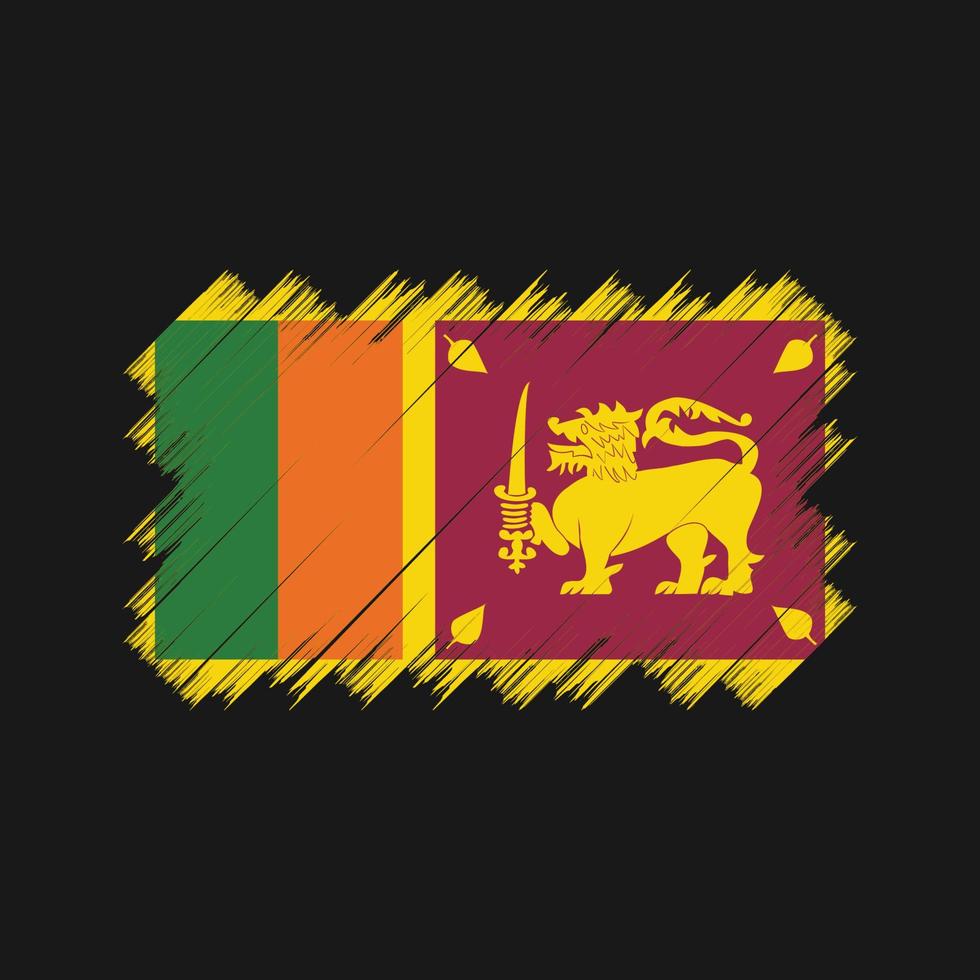 Sri Lanka Flag Brush. National Flag vector