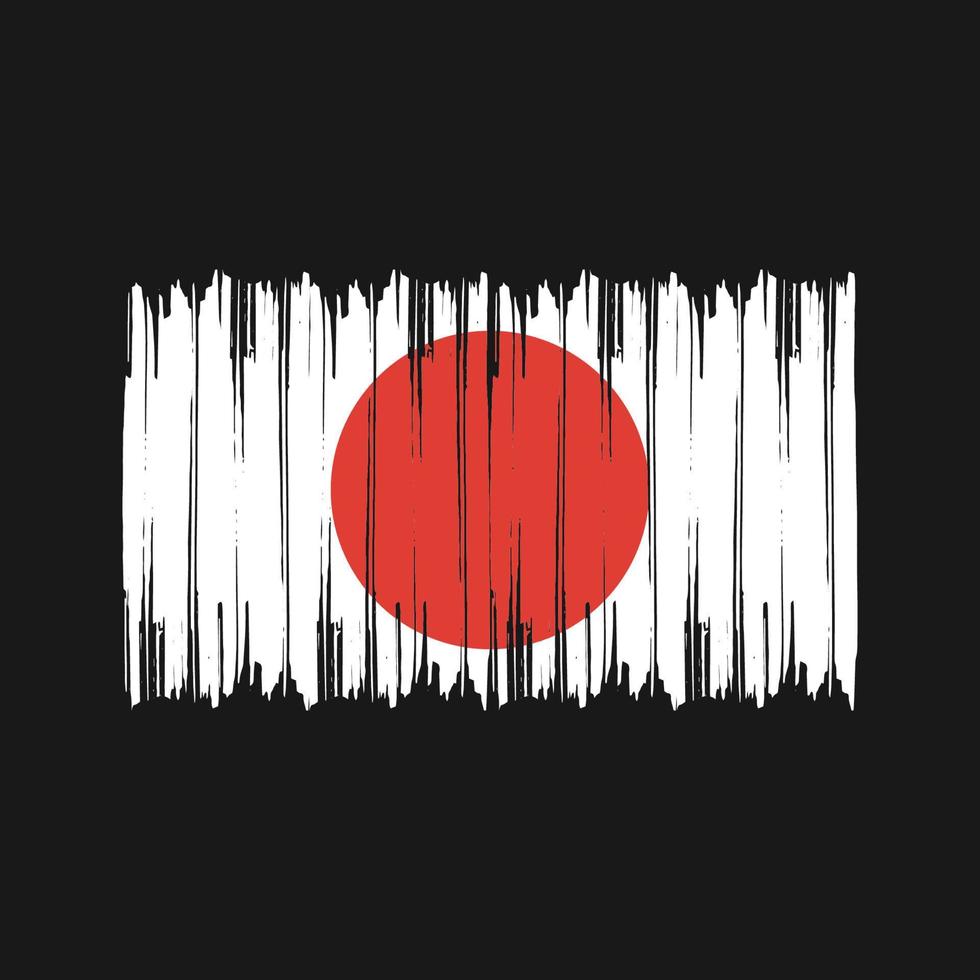 trazos de pincel de bandera de japón. bandera nacional vector