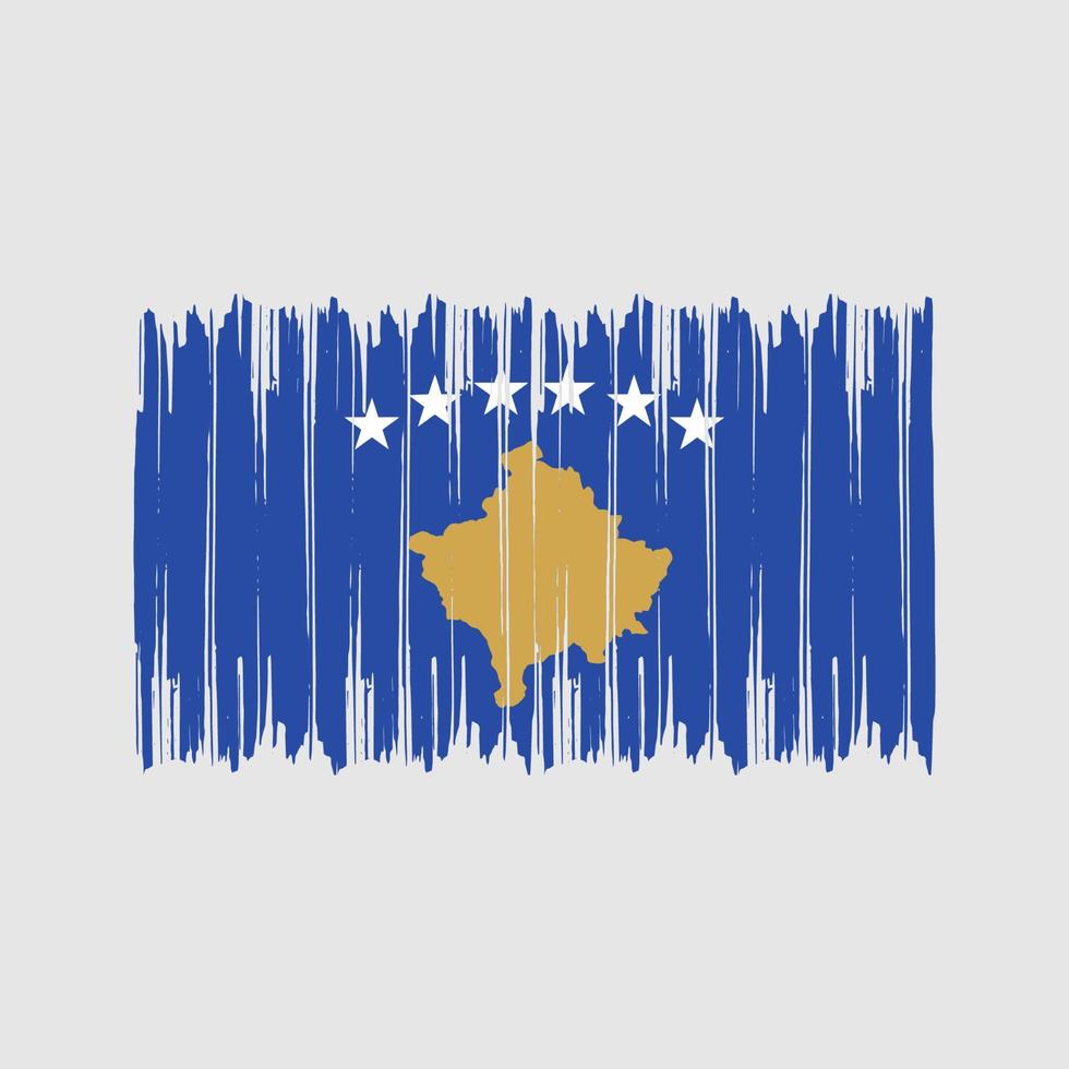 Kosovo Flag Brush Strokes. National Flag vector