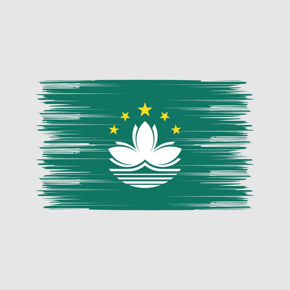 Macau Flag Brush. National Flag vector