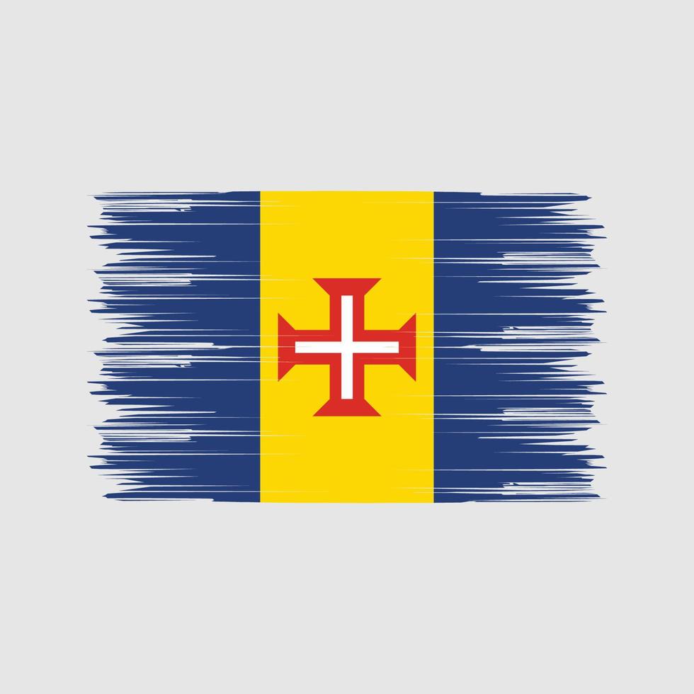 Madeira Flag Brush. National Flag vector