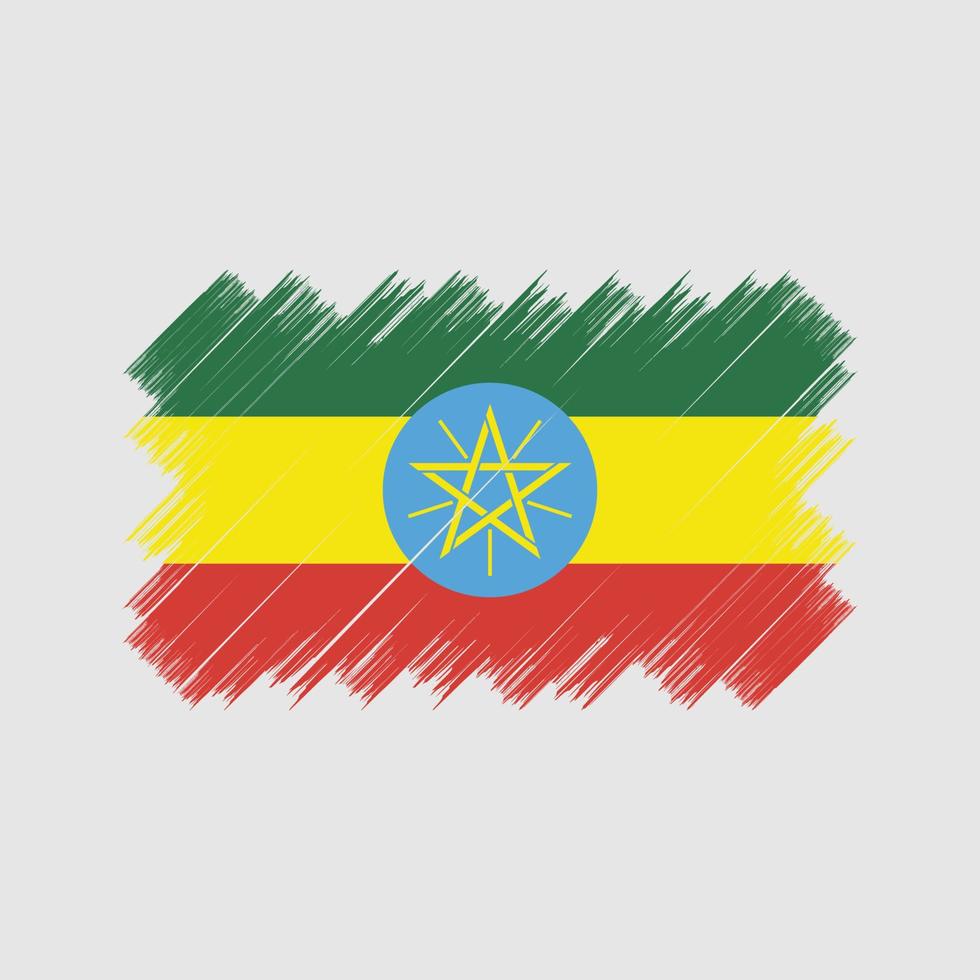 Ethiopia Flag Brush. National Flag vector