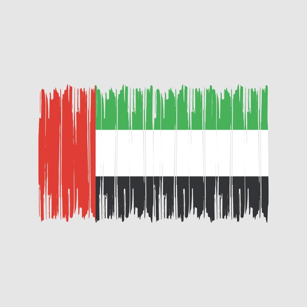 trazos de pincel de la bandera de los emiratos árabes unidos. bandera nacional vector