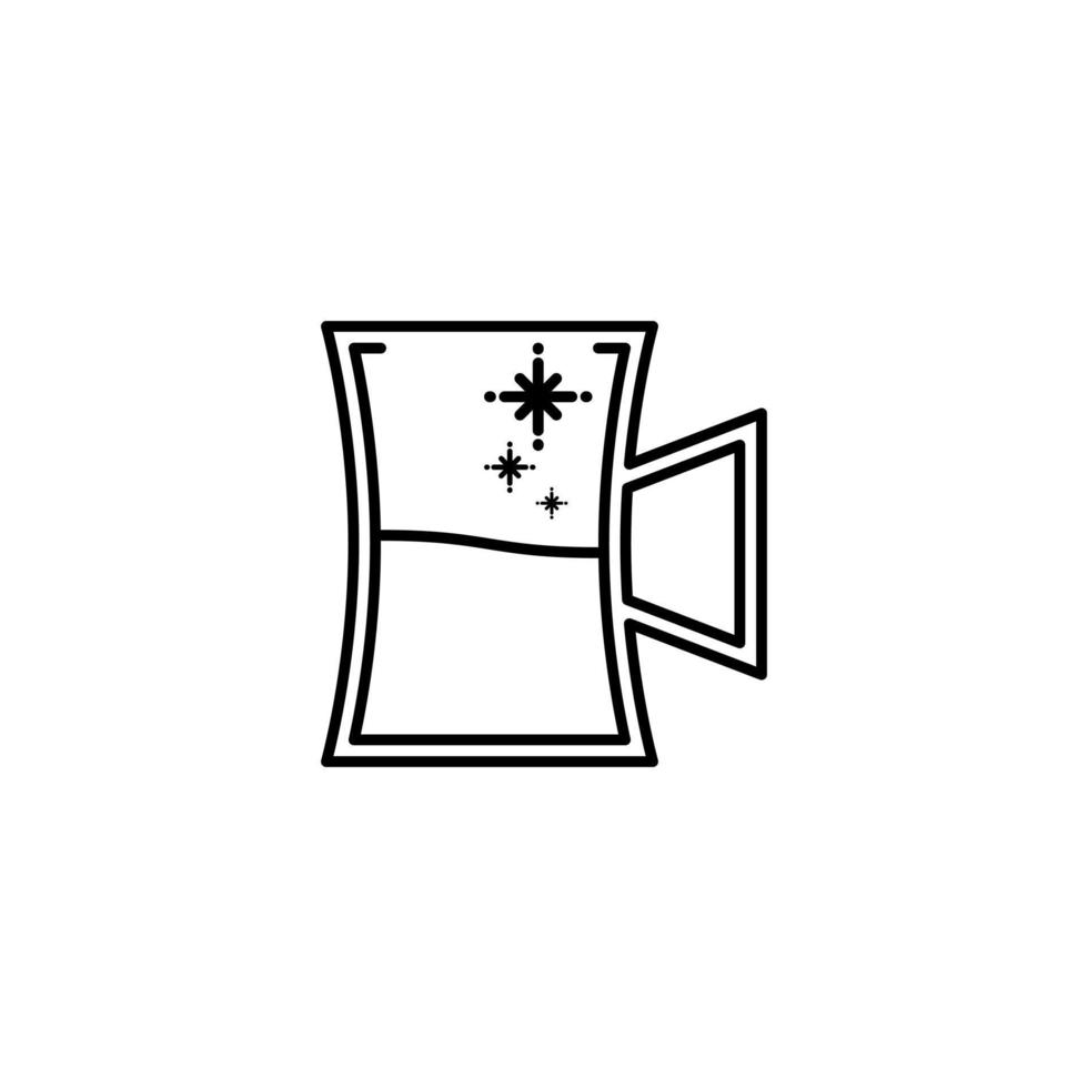 beer stein glass icon with cold water on white background. simple, line, silhouette and clean style. black and white. suitable for symbol, sign, icon or logo vector