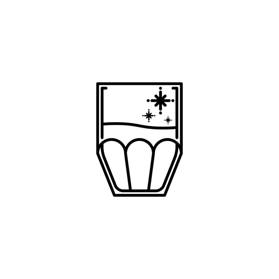 icono de vidrio más fresco con agua fría sobre fondo blanco. simple, línea, silueta y estilo limpio. en blanco y negro. adecuado para símbolo, signo, icono o logotipo vector